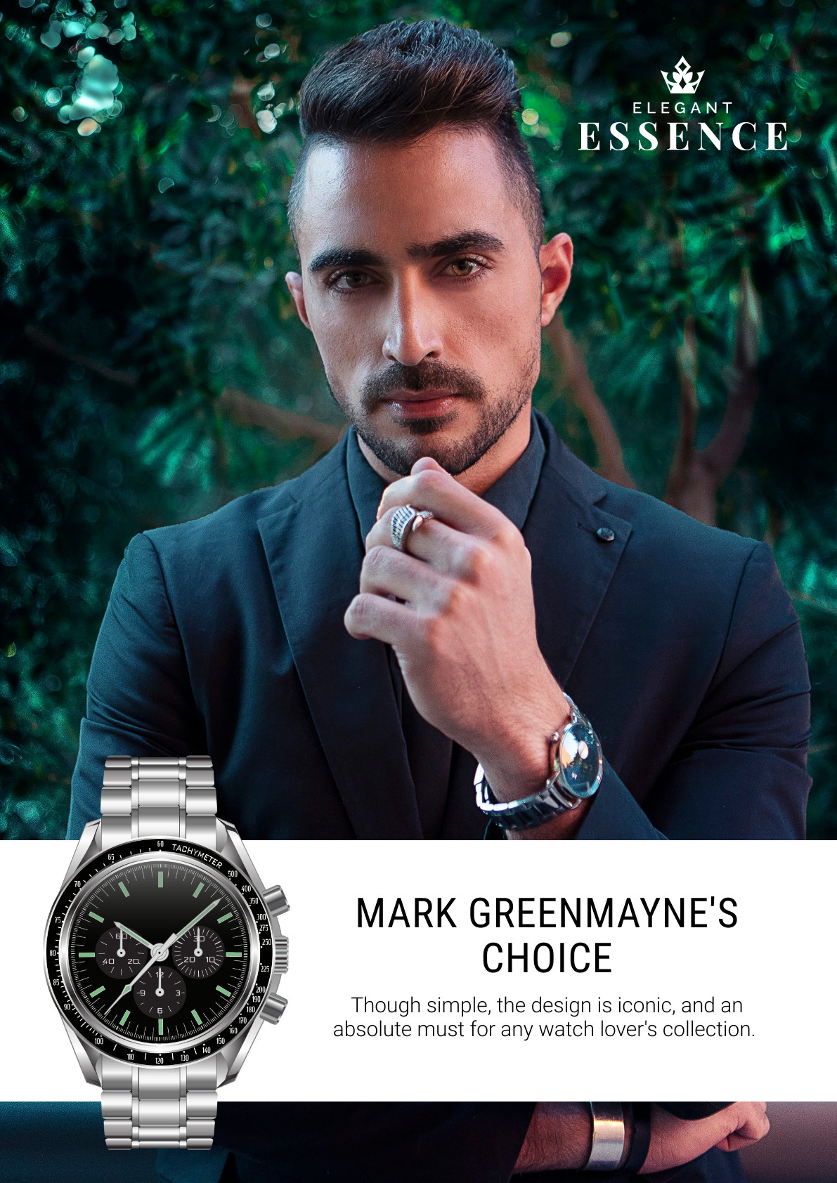 Elegant Luxury Men's Watch – Poster Template 1191x1684 template preview