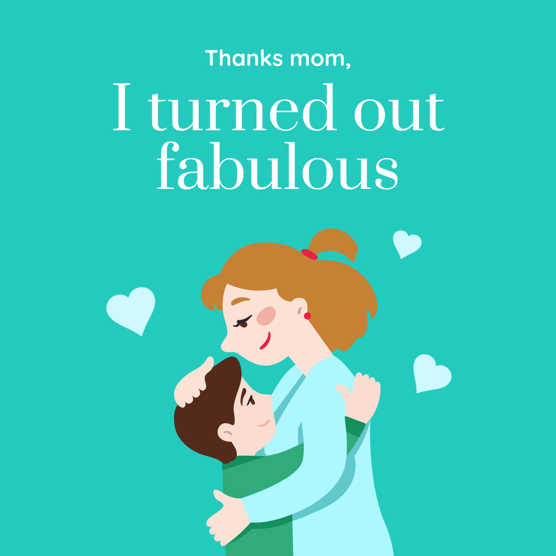 Fabulous Mother's Day Illustration 1080x1080 template