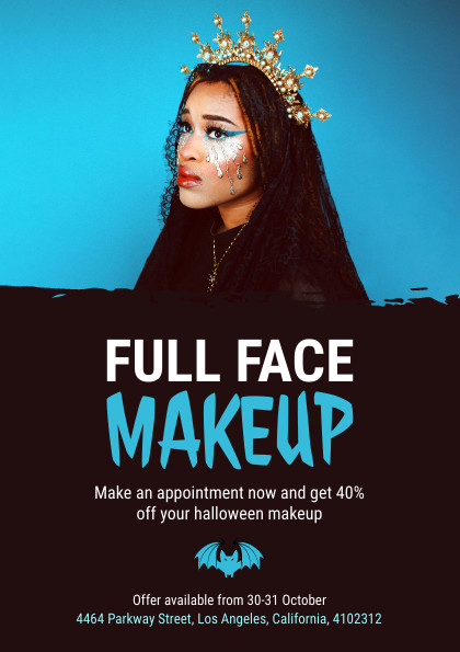 Full Face Halloween Makeup Flyer  420x595 template