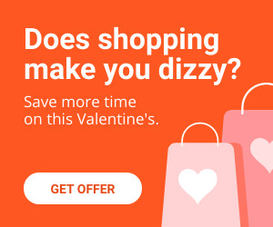 Valentine's Day Dizzy Shopping 300x250 template