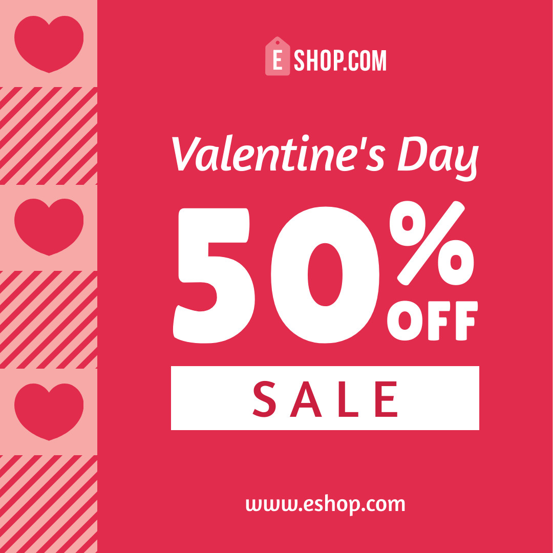 Valentine's Day Shape Sale Eshop 1080x1080 template