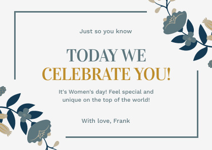 We Celebrate You Women's Day – Card Template 420x298 template