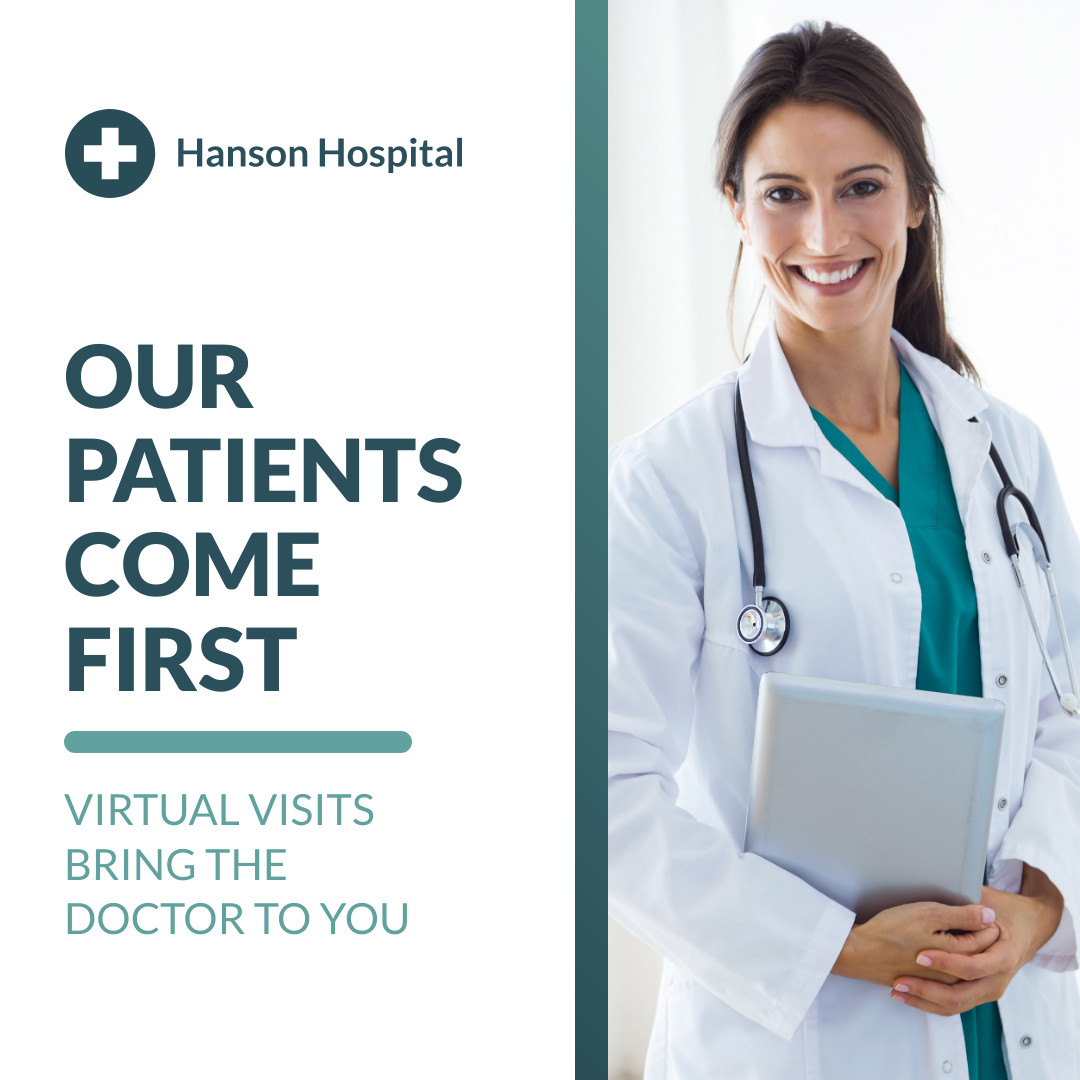 Hospital and Virtual Medical Care 1080x1080 template preview