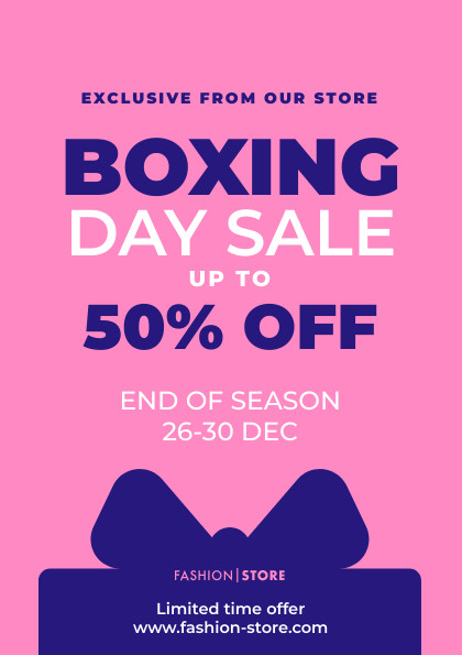 Boxing Day Red Bow Sale Flyer 420x595 template