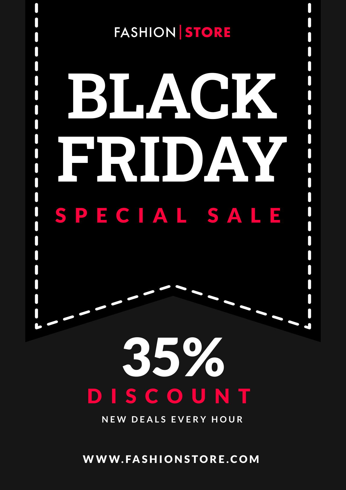Black Friday Fashion Store Special Sale Poster 1191x1684 template