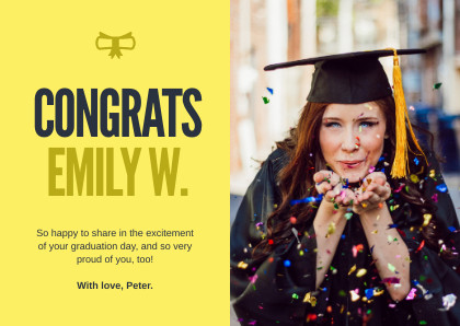 Congrats Emily Graduation – Card Template 420x298 template