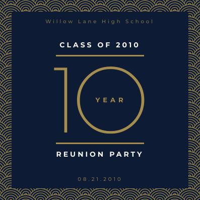 Willow Lane 10 Years Reunion Party – Invitation Template 397x397 template preview