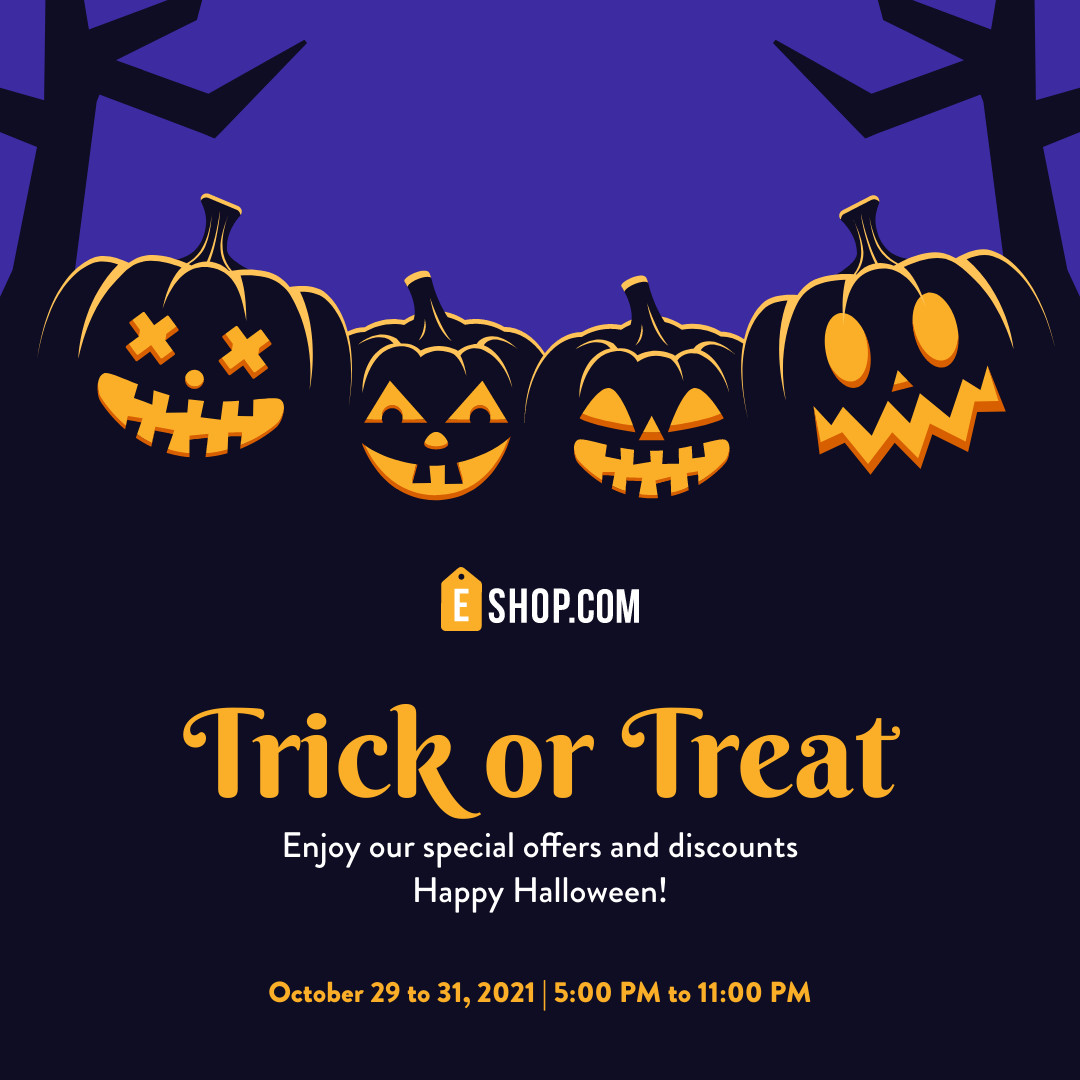 Halloween Trick or Treat Special Pumpkin  1080x1080 template