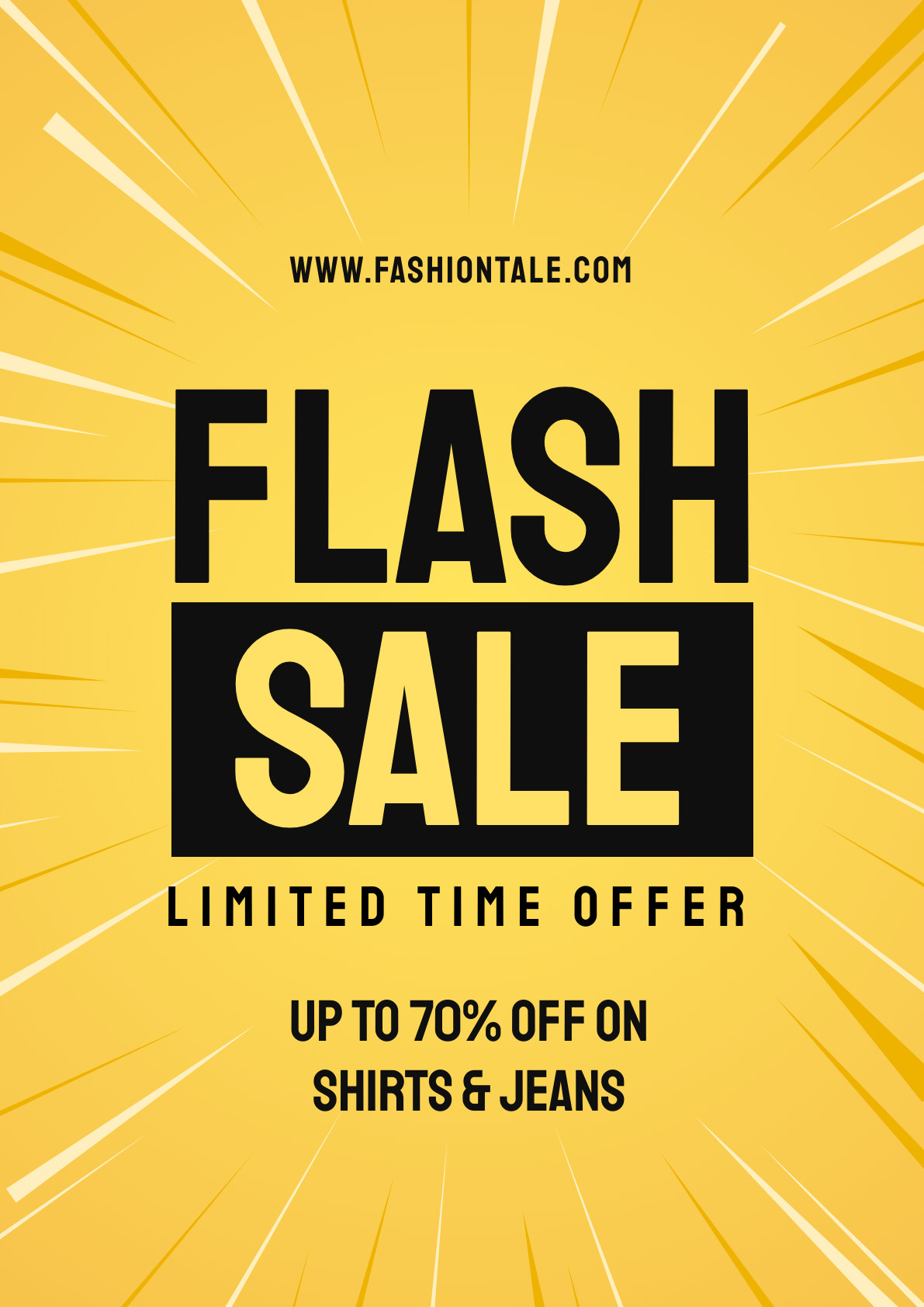 FashionTale Flash Sale – Poster Template 1191x1684 template