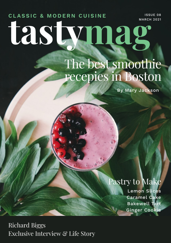 Tastymag Modern Cuisine – Magazine Cover Template 595x842 template