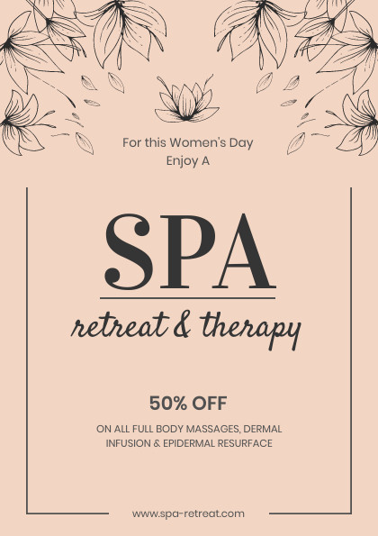 Women's Day Spa Retreat and Therapy – Flyer Template 420x595 template