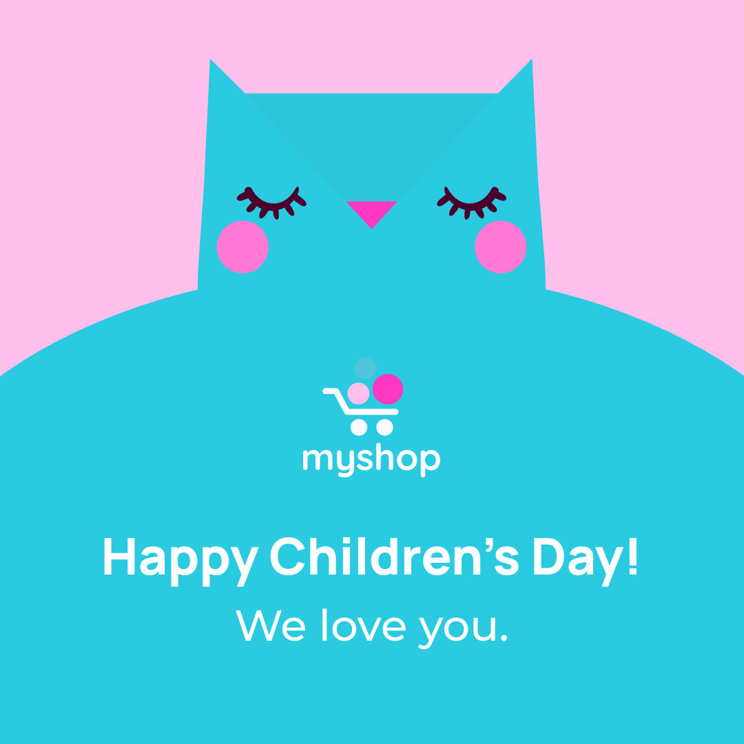 Happy Children's Day Blue Owl 1080x1080 template