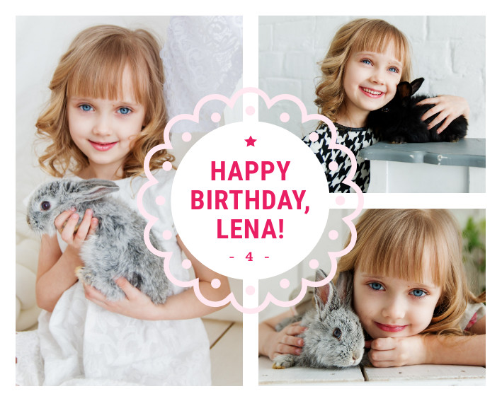 Happy Birthday Lena – Photo Collage Template 709x567 template