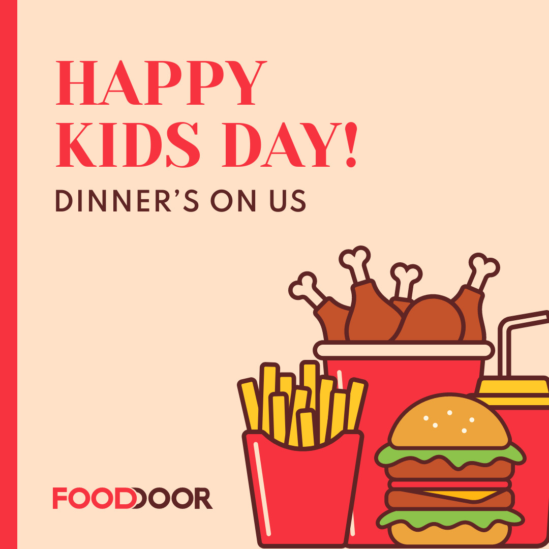 Happy Kids Day Free Dinner 1080x1080 template