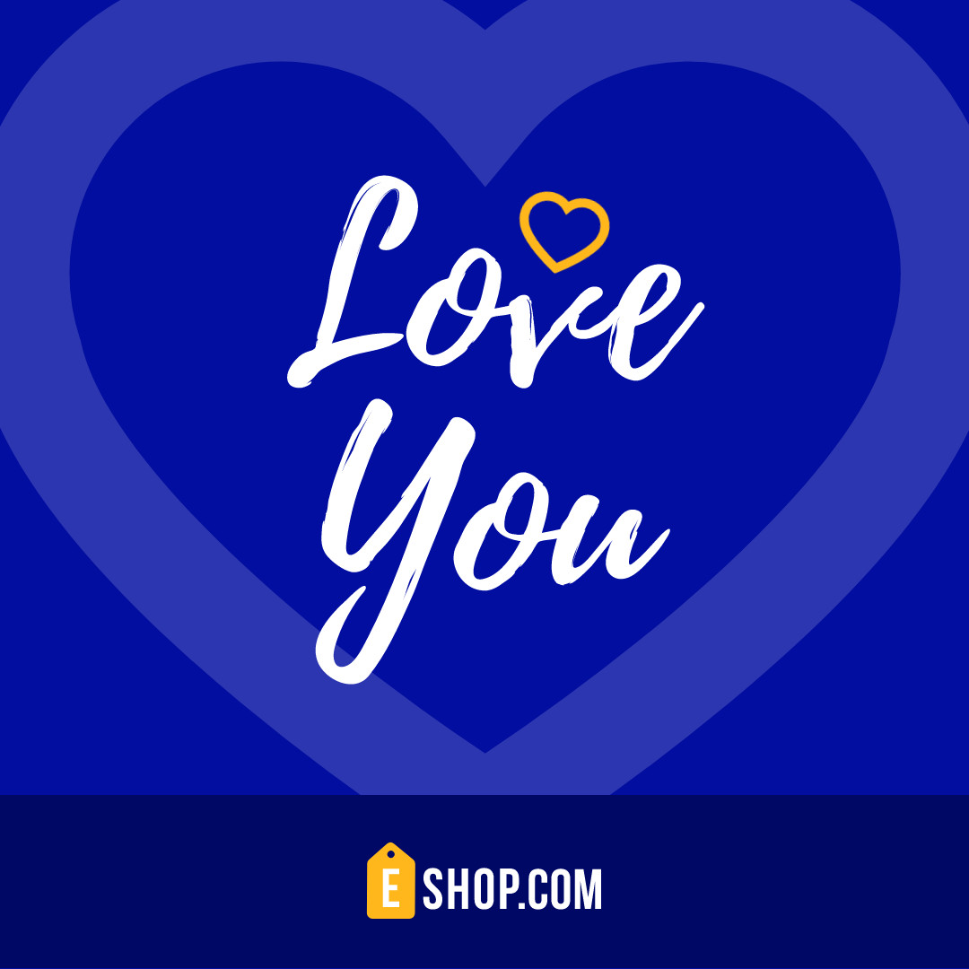 Valentine's Day Blue Love You 1080x1080 template