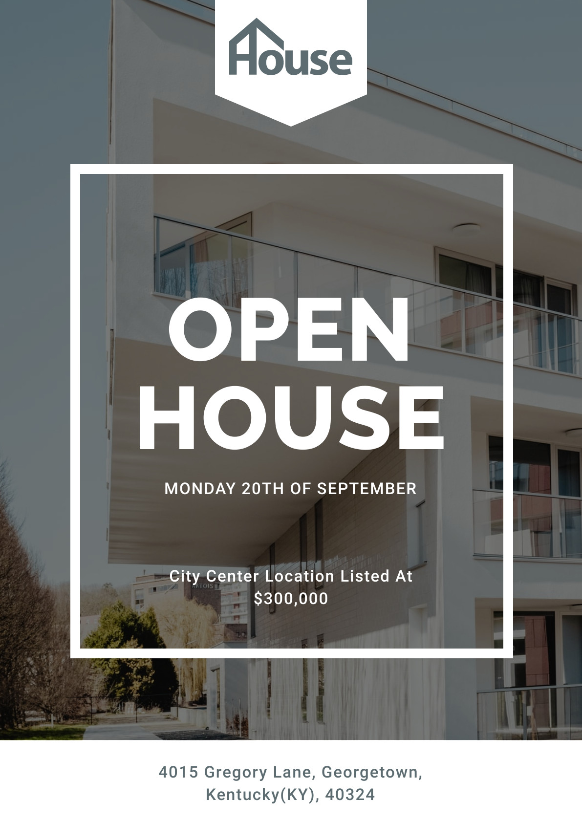 City Center Open House – Poster Template 1191x1684 template preview