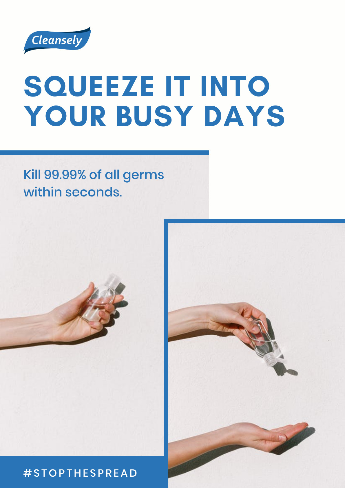 Hand Sanitizer Stop The Spread – Poster Template 1191x1684 template