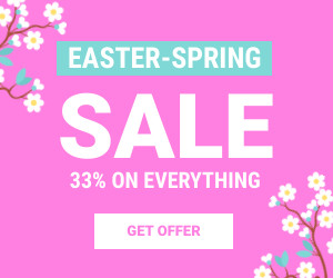 Easter Spring Sale Flower Branch 300x250 template