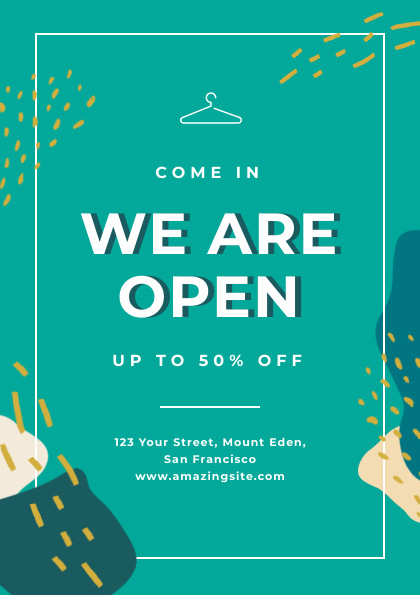 We are Open illustrations – Flyer Template  420x595 template preview