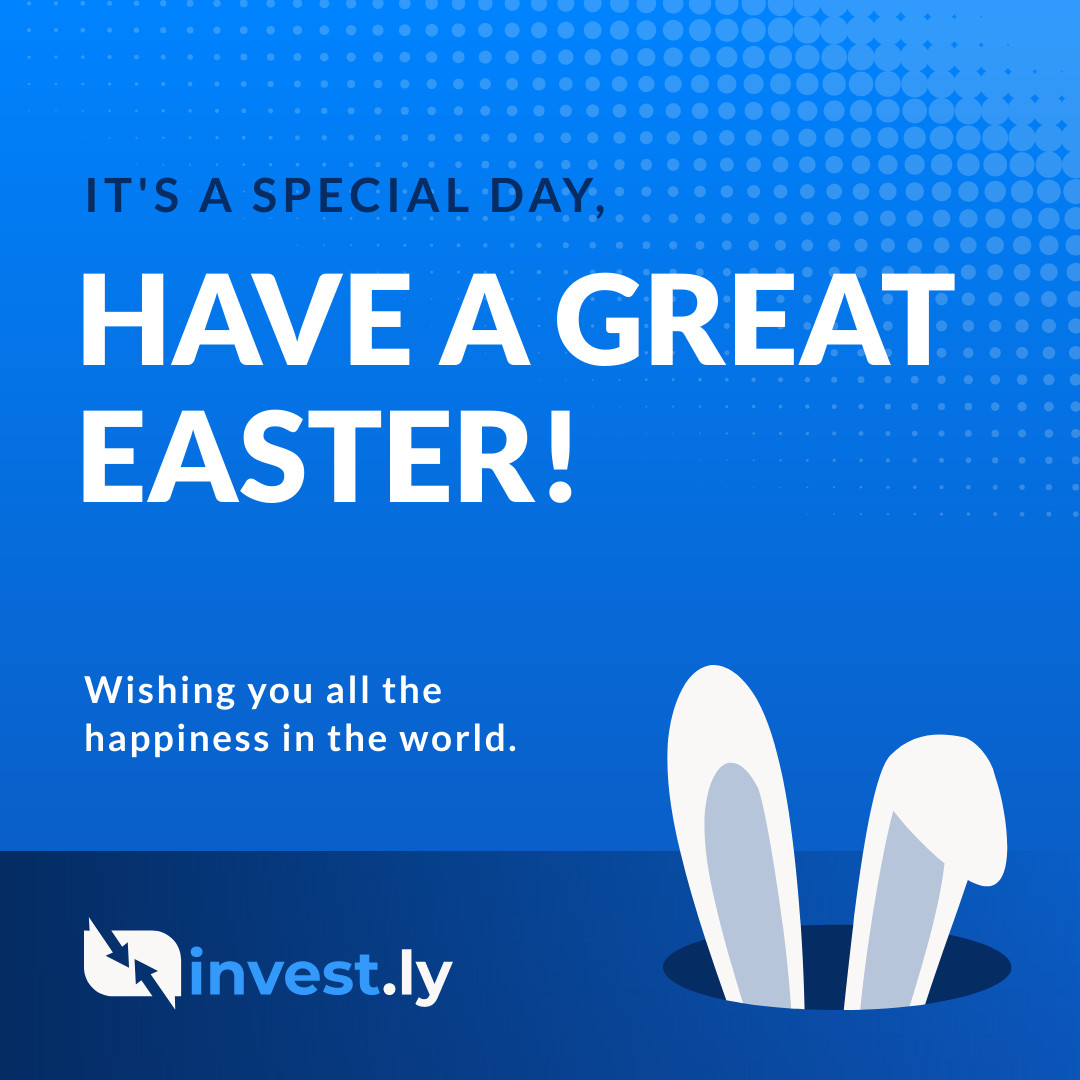 Blue Great Easter Bunny Ears 1080x1080 template