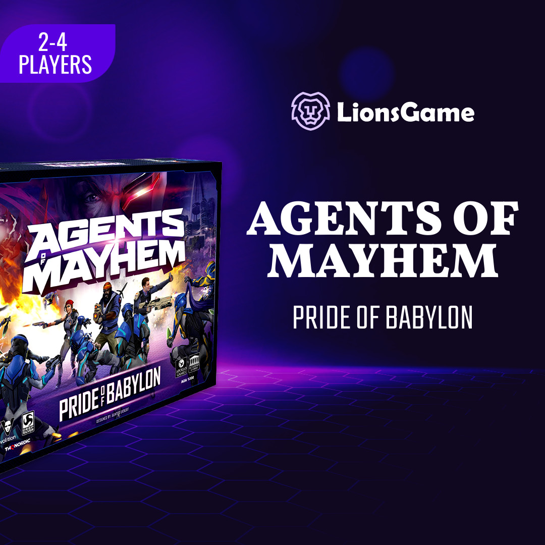 Purple Board Game Agents of Mayhem 1080x1080 template