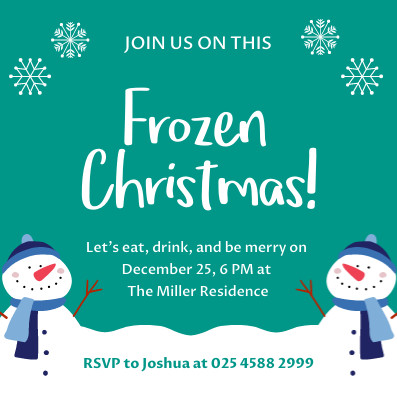 Join Us This Frozen Christmas Invitation 397x397 template preview
