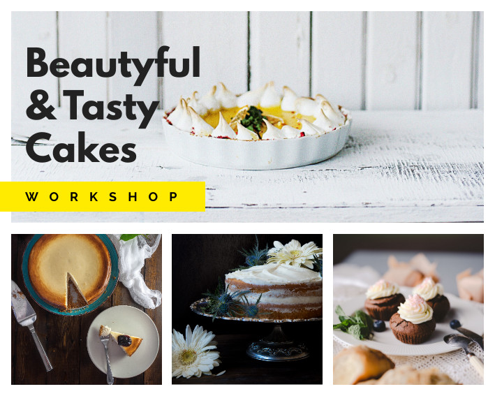 Tasty Cakes Workshop – Photo Collage Template  709x567 template