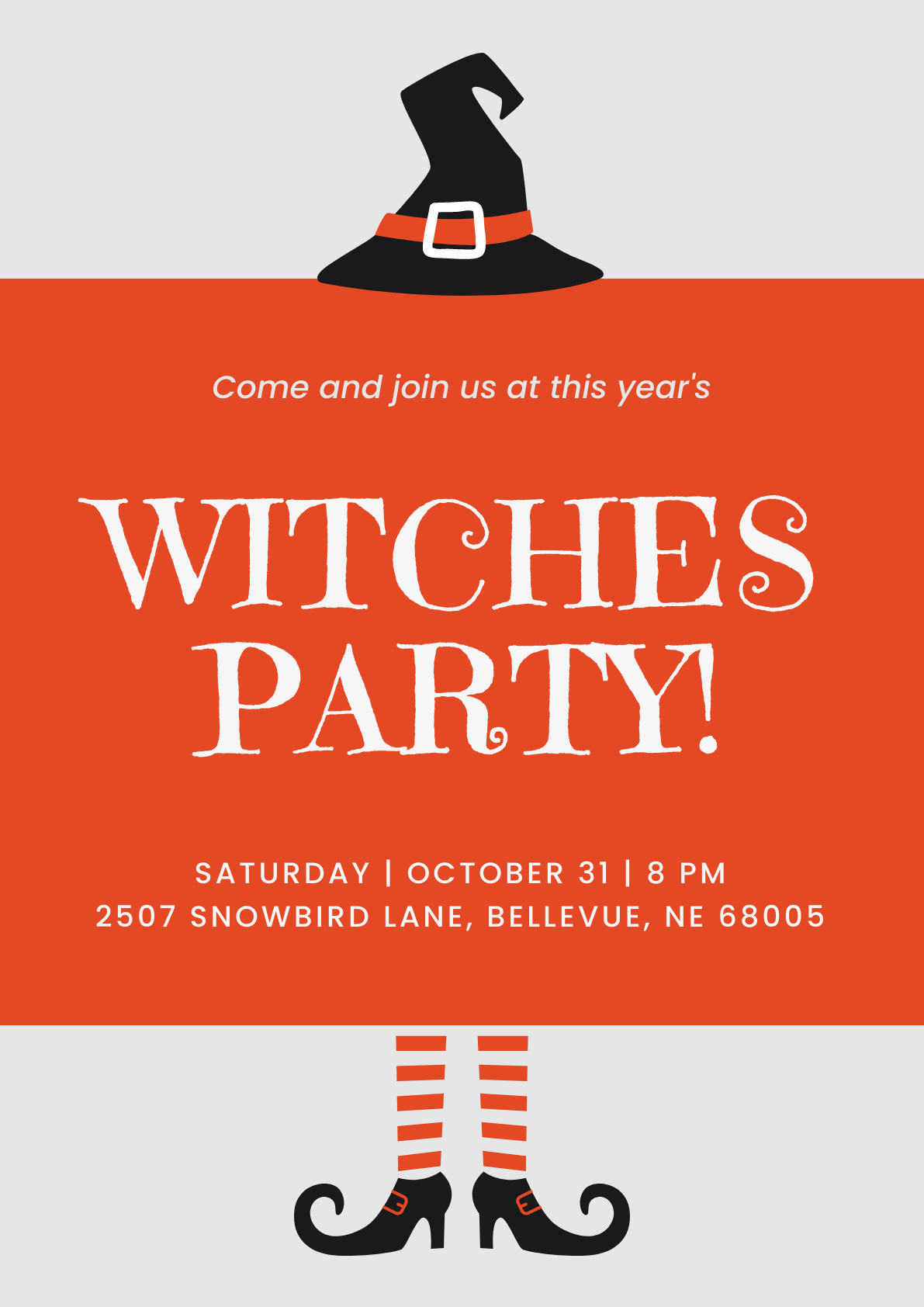 Halloween Witches Red Party Poster 1191x1684 template