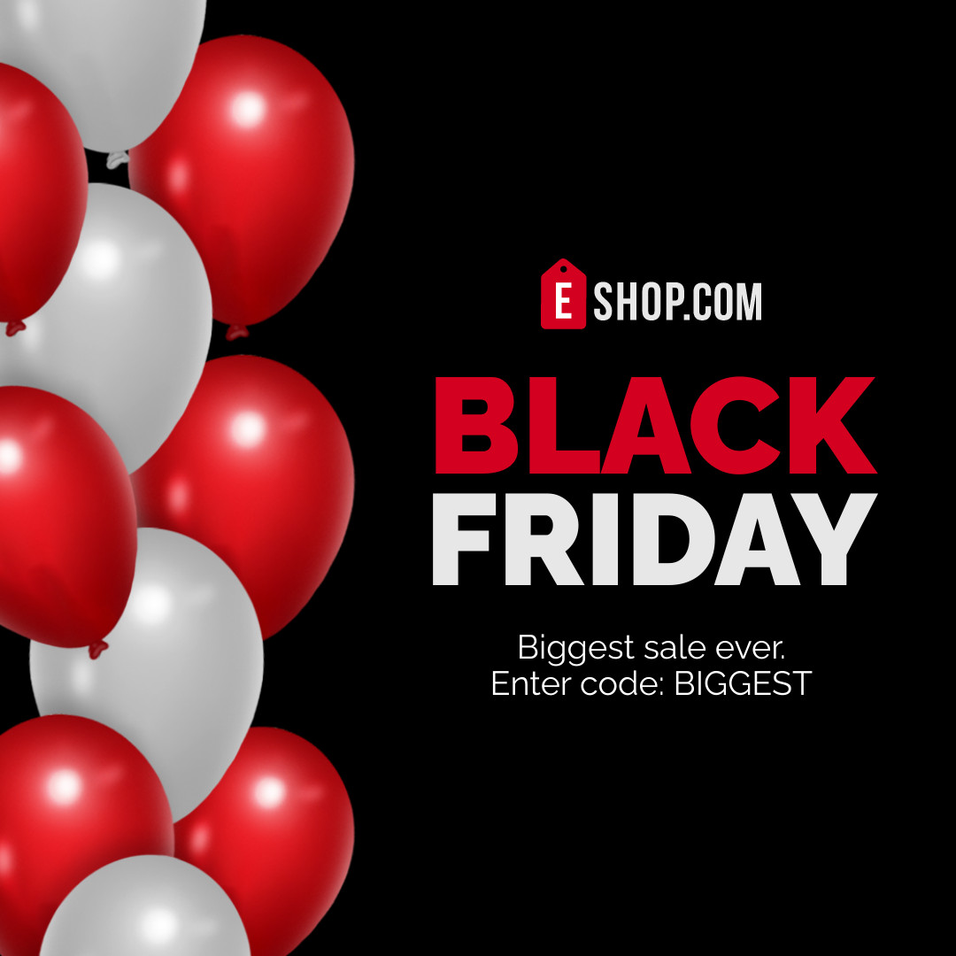 Black Friday Biggest Balloon Sale  1080x1080 template