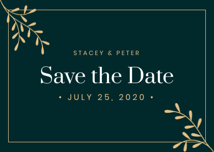 Dark Green Save the Date – Card Template 420x298 template preview