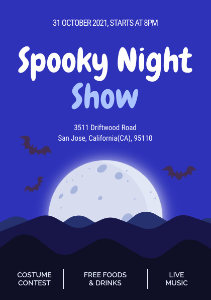 Halloween Spooky Night Show Flyer 420x595 template