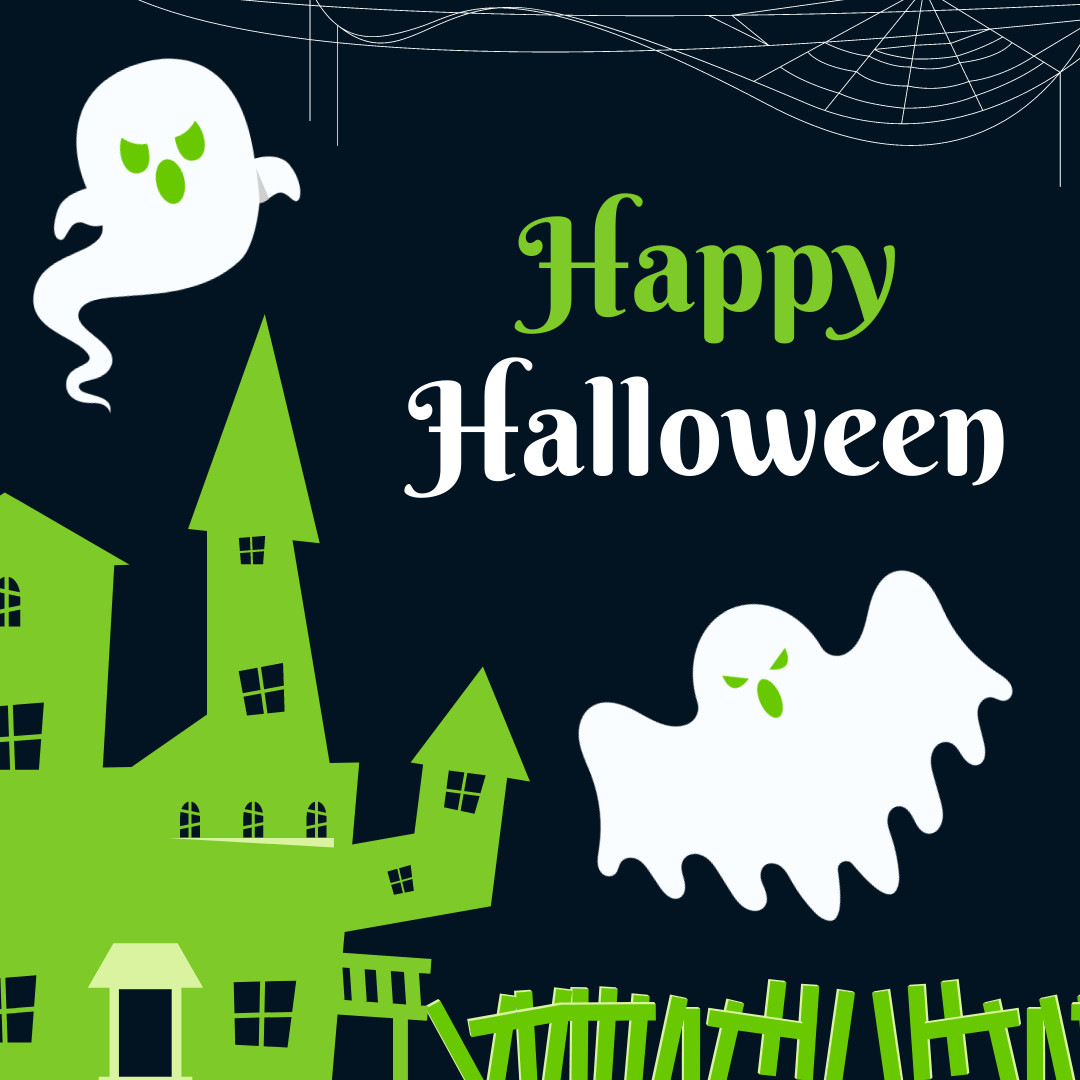 Happy Halloween with Ghosts 1080x1080 template