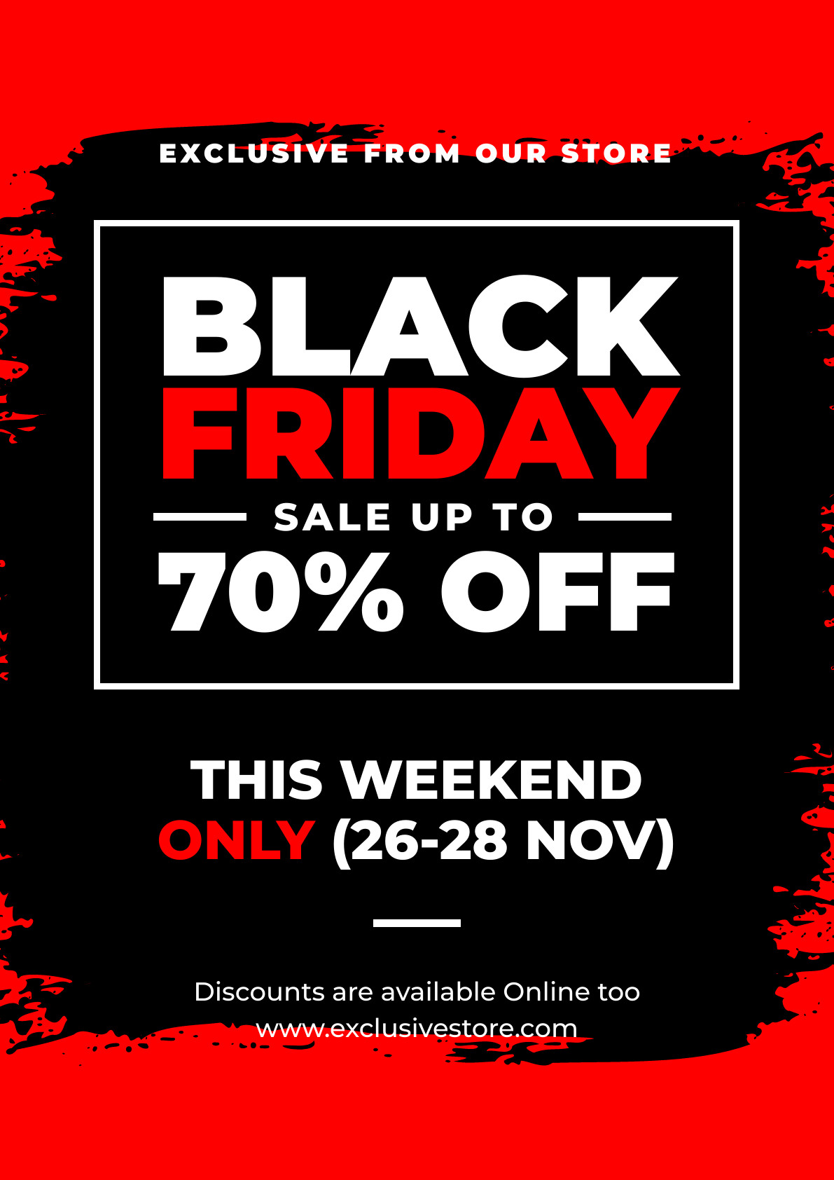 Exclusive Brushed Black Friday Poster 1191x1684 template