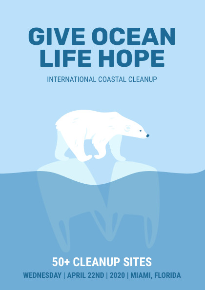 Give Ocean Life Hope Earth Day – Flyer Template  420x595 template preview