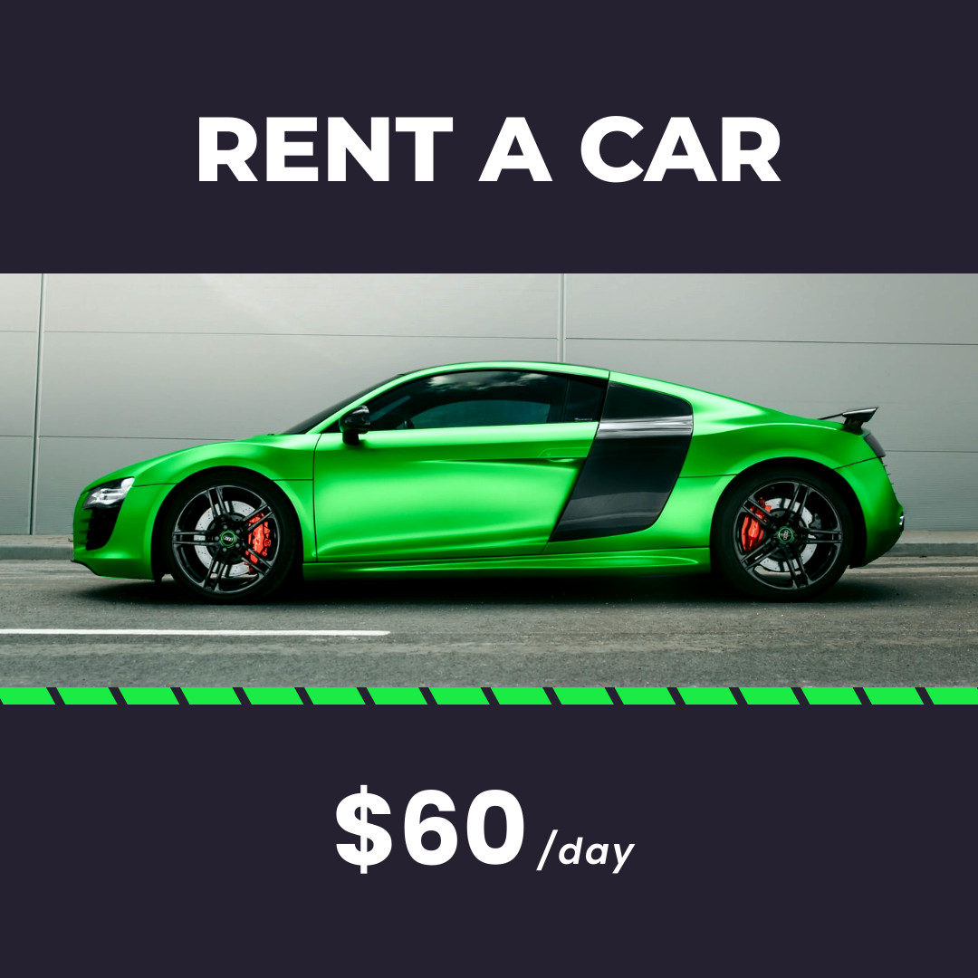 Rent a Green Sport Car  1080x1080 template
