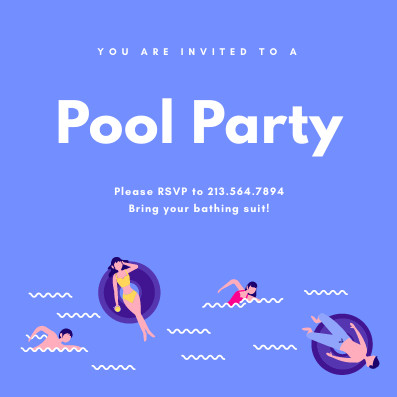 Bring Your Bathing Suit Pool Party – Invitation Template 397x397 template