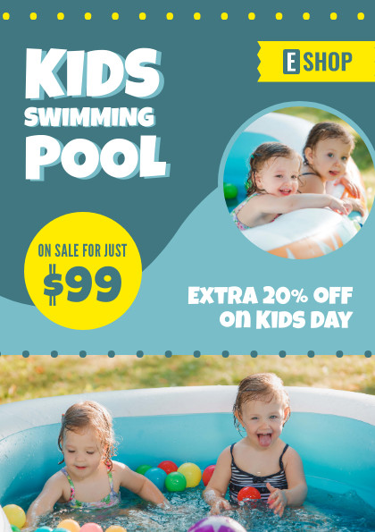 Kids Swimming Pool On Sale – Flyer Template 420x595 template preview