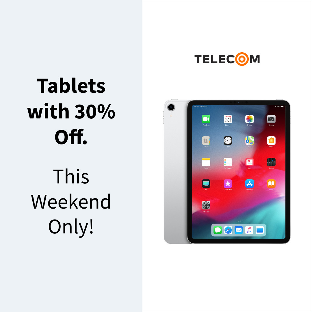 Weekend Only Telecom Tablets 1080x1080 template