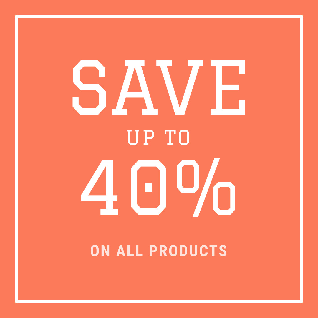 Save Up To 40 Orange Products 1080x1080 template