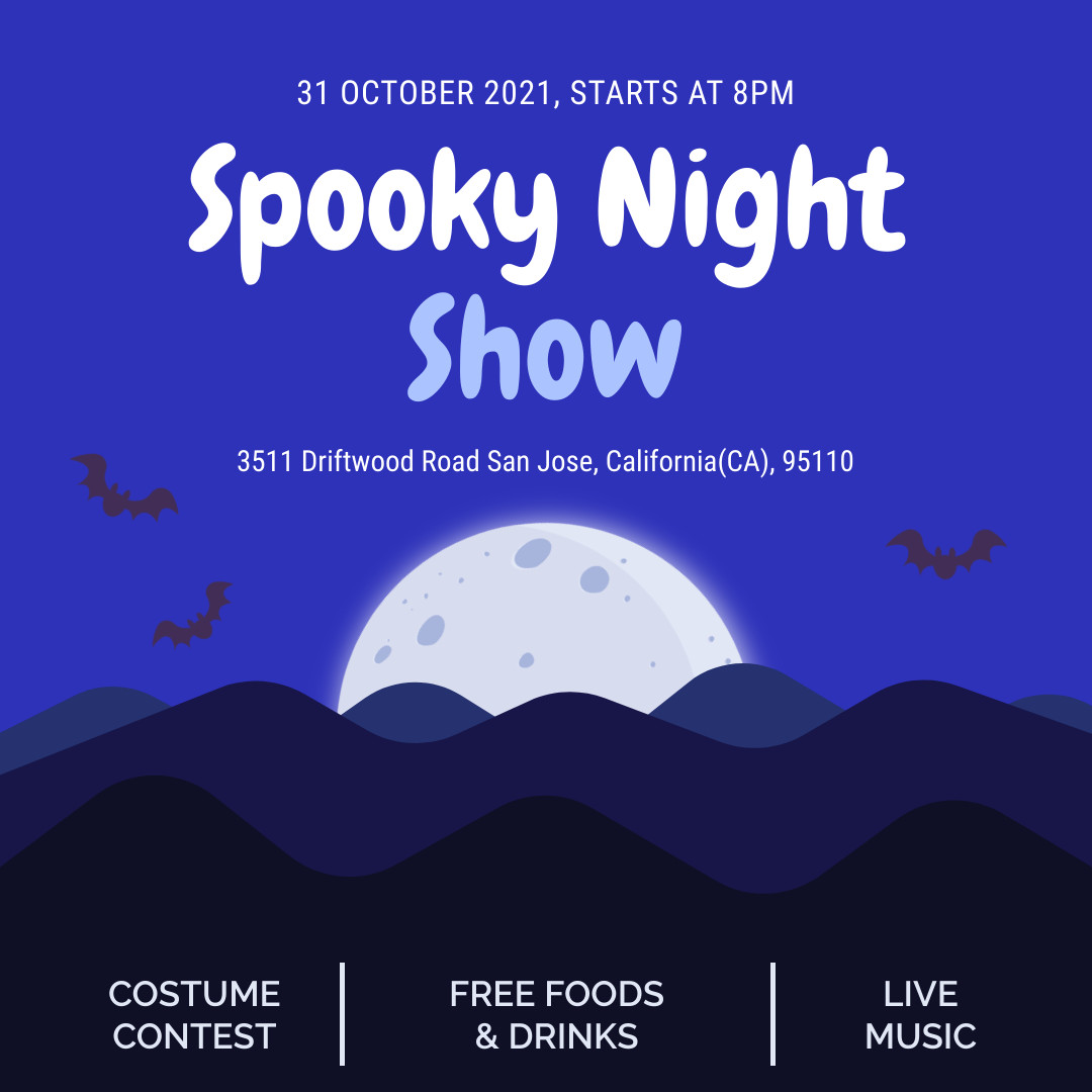 Halloween Spooky Night Show 1080x1080 template