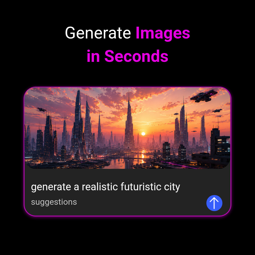 Generate Images in Seconds 1080x1080 template