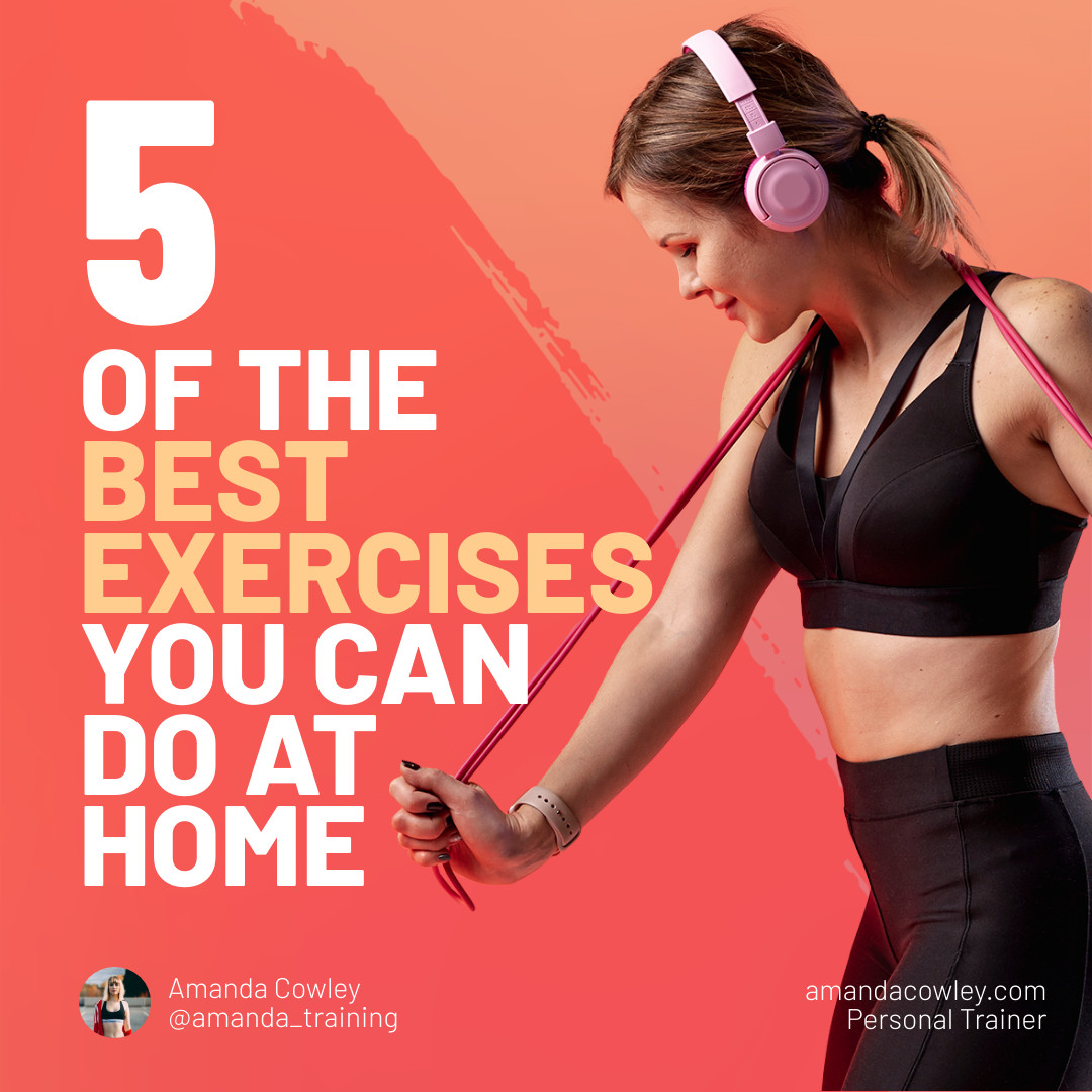 5 Best Exercises You Can Do At Home Carousel 1080x1080 template preview
