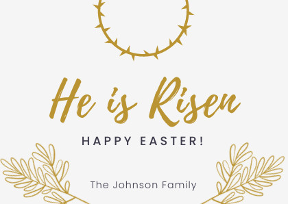 White Gold Crown of Thorns Easter – Card Template 420x298 template preview