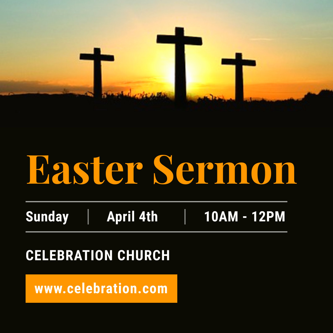 Easter Sermon Church Invitation 1080x1080 template