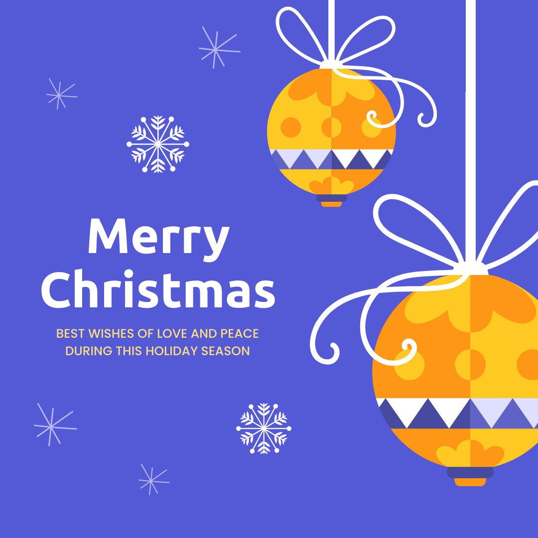 Christmas Ornaments Best Wishes 1080x1080 template