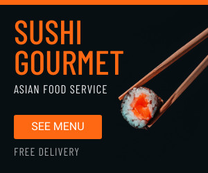 Sushi Gourmet Asian Food Service  300x250 template