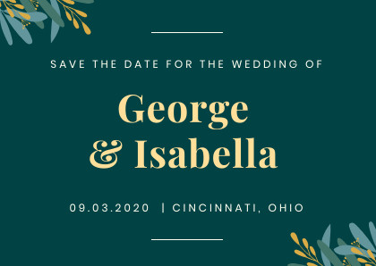 George and Isabella Save the Date – Card Template 420x298 template