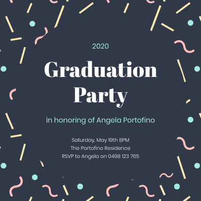 Angela Portofino Graduation Party – Invitation Template  397x397 template