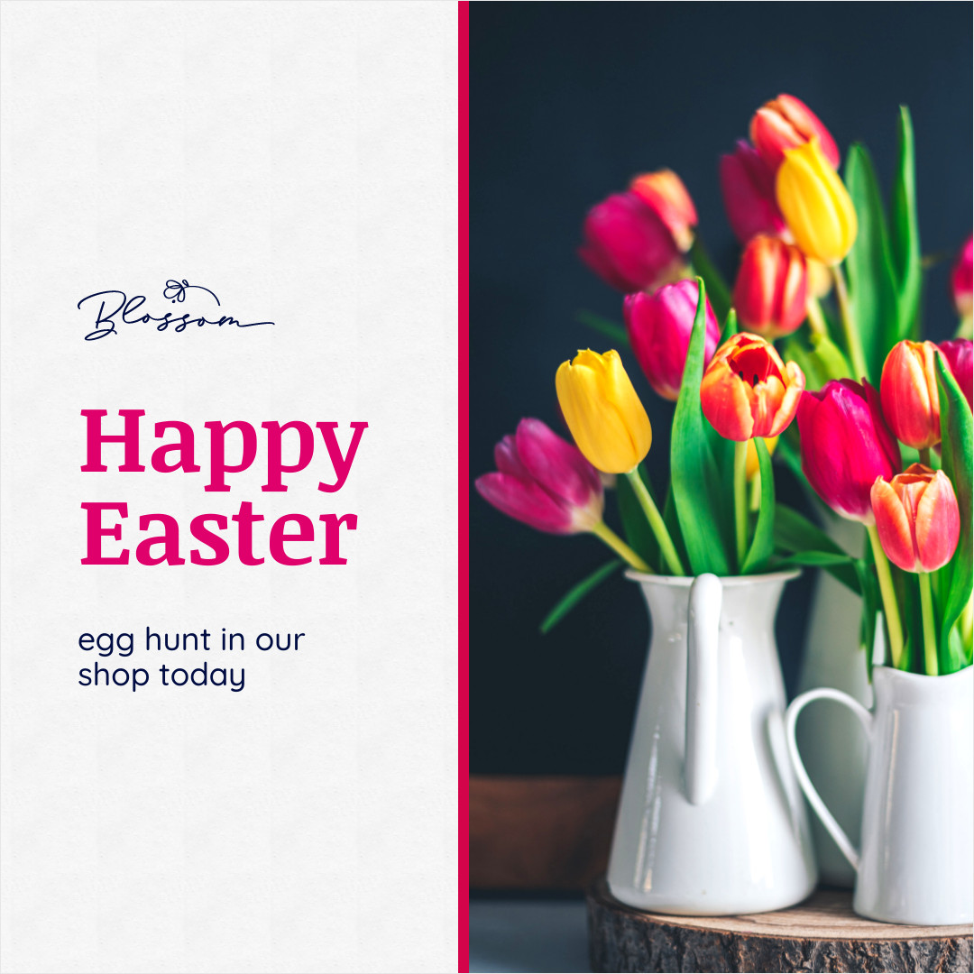 Easter Egg Hunt in Our Shop 1080x1080 template