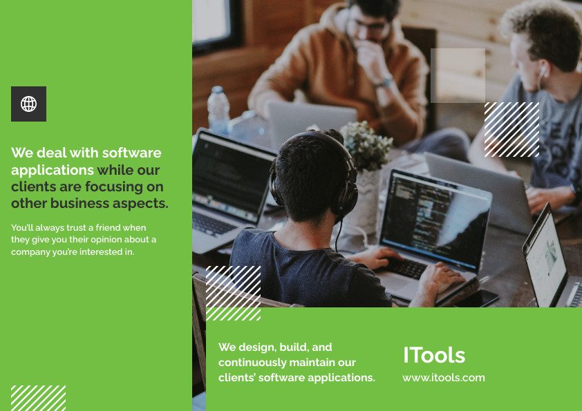 Green Software IT Company Brochure 842x595 template